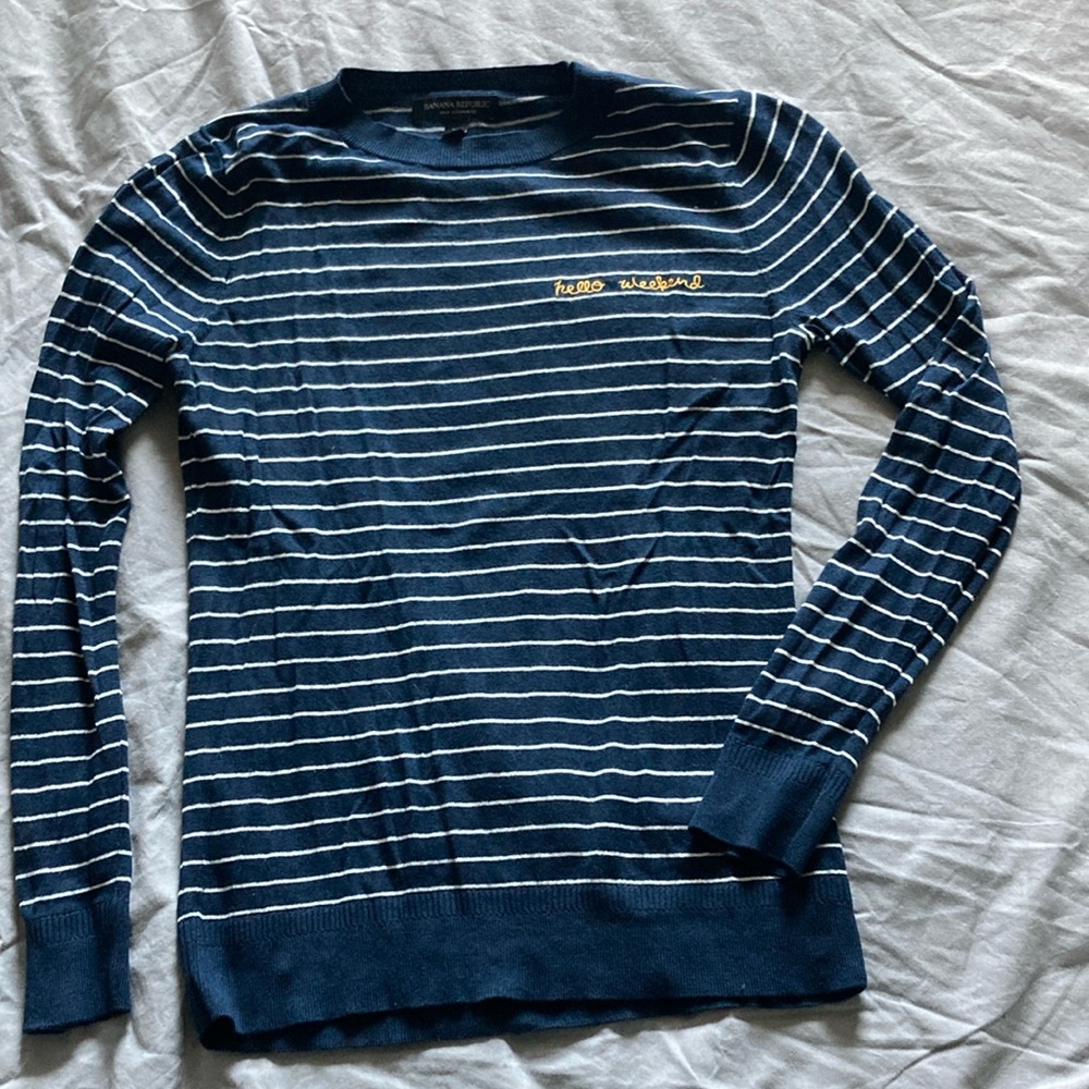 Banana Republic navy and white strip sweater